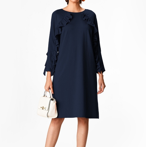 eshakti Dresses & Skirts - Midi Ruffle Shift Dress